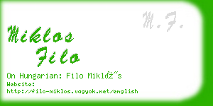 miklos filo business card